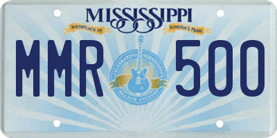 MS license plate MMR500