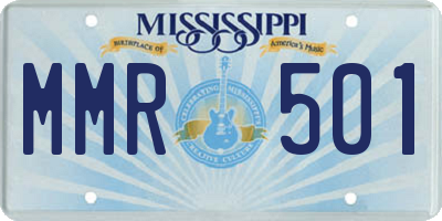 MS license plate MMR501