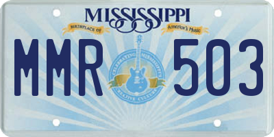 MS license plate MMR503