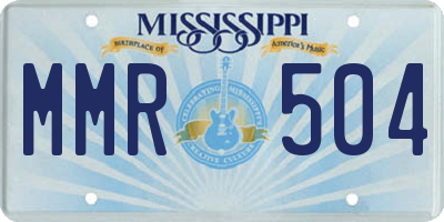 MS license plate MMR504