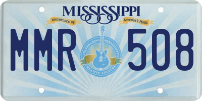 MS license plate MMR508