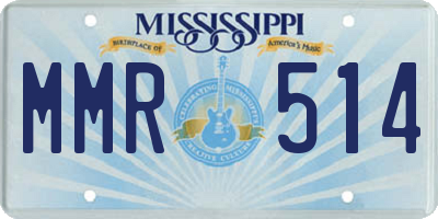 MS license plate MMR514