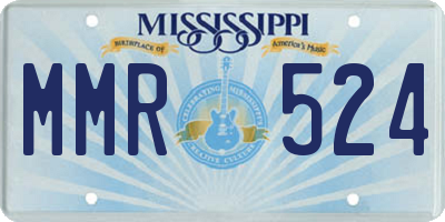 MS license plate MMR524