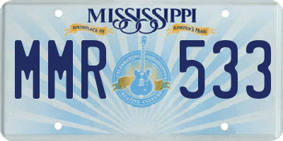 MS license plate MMR533