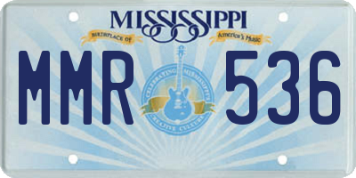 MS license plate MMR536