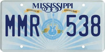 MS license plate MMR538