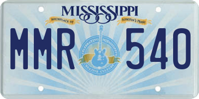 MS license plate MMR540