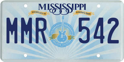 MS license plate MMR542
