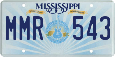 MS license plate MMR543