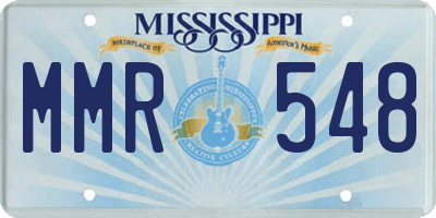 MS license plate MMR548