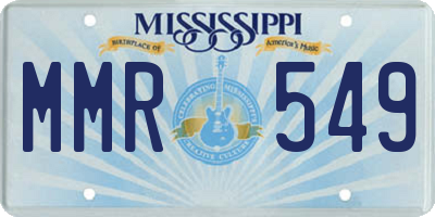 MS license plate MMR549