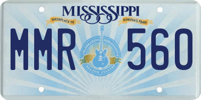 MS license plate MMR560