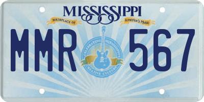 MS license plate MMR567