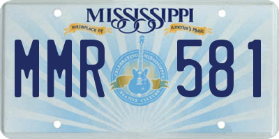 MS license plate MMR581