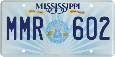 MS license plate MMR602