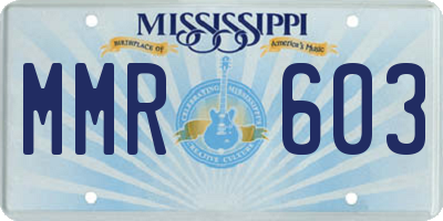 MS license plate MMR603