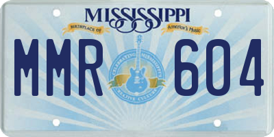 MS license plate MMR604