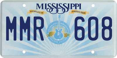 MS license plate MMR608