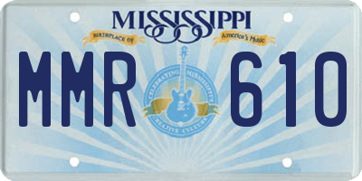 MS license plate MMR610
