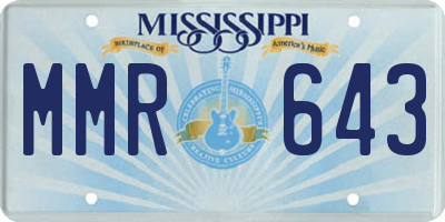 MS license plate MMR643