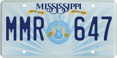 MS license plate MMR647