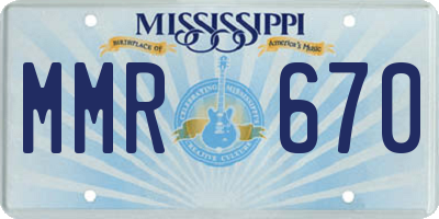 MS license plate MMR670