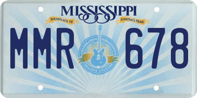 MS license plate MMR678