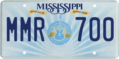 MS license plate MMR700