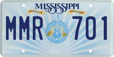 MS license plate MMR701