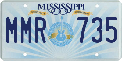 MS license plate MMR735