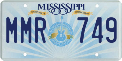 MS license plate MMR749