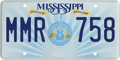MS license plate MMR758