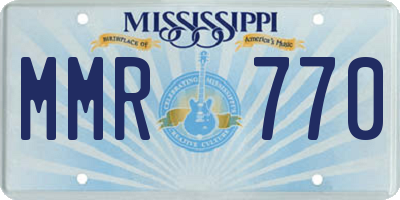 MS license plate MMR770