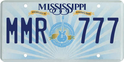 MS license plate MMR777