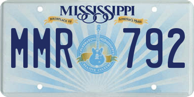 MS license plate MMR792