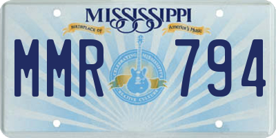 MS license plate MMR794