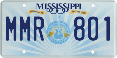 MS license plate MMR801
