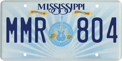 MS license plate MMR804