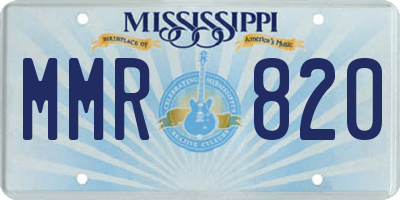 MS license plate MMR820