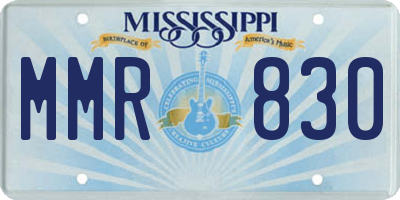 MS license plate MMR830