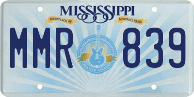 MS license plate MMR839