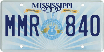 MS license plate MMR840