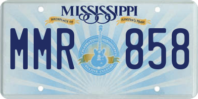 MS license plate MMR858