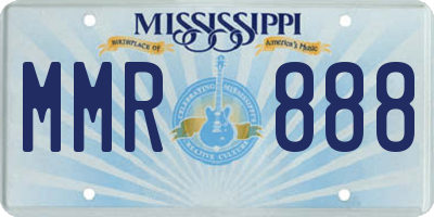 MS license plate MMR888