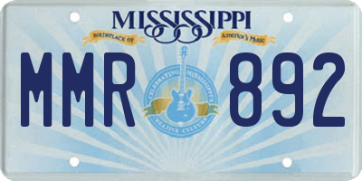 MS license plate MMR892