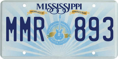 MS license plate MMR893