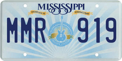 MS license plate MMR919