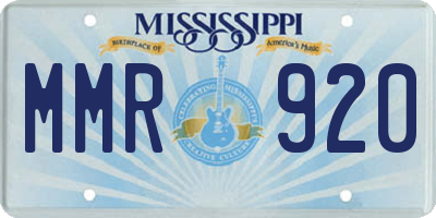 MS license plate MMR920