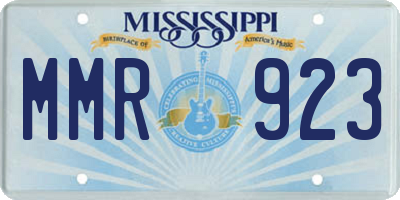 MS license plate MMR923
