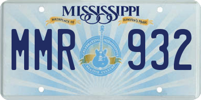 MS license plate MMR932
